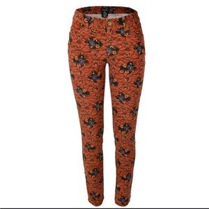 J. Peterman The One Corduroys Burnt Orange Rust Floral Straight leg artsy pants